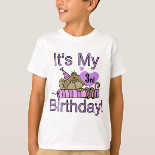 Mädchen-Affe-3. Geburtstags-T-Shirts und Geschenk T-Shirt