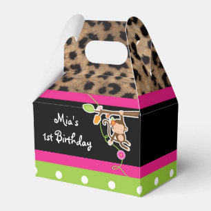 Mädchen-Affen-Safari-Chic-Leoparden-Partygeschenkb Geschenkschachtel