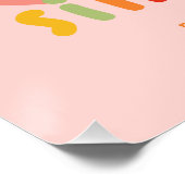 Mädchen Albern Gänse 1. Geburtstag Pink Begrüßungs Poster (Ecke)