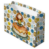 Mädchen Alles Gute zum Geburtstag Große Geschenktüte (Rückseite Schrägansicht)