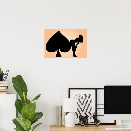 Mädchen am Ass des Spades Poster (Heimbüro)