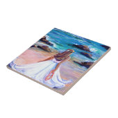 Mädchen am Beach Hawaii Keramik Tile Fliese (Seite)