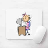 Mädchen am Computer Mousepad (Mit Mouse)