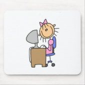 Mädchen am Computer Mousepad (Vorne)