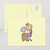 Mädchen am Computer Postkarte (Vorne/Hinten)