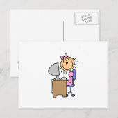Mädchen am Computer Postkarte (Vorne/Hinten)