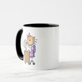 Mädchen am Computer Tasse (Vorderseite Links)