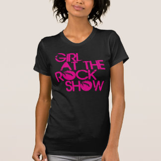 Mädchen am Felsen-Show-Palme-Logo-T-Shirt T-Shirt