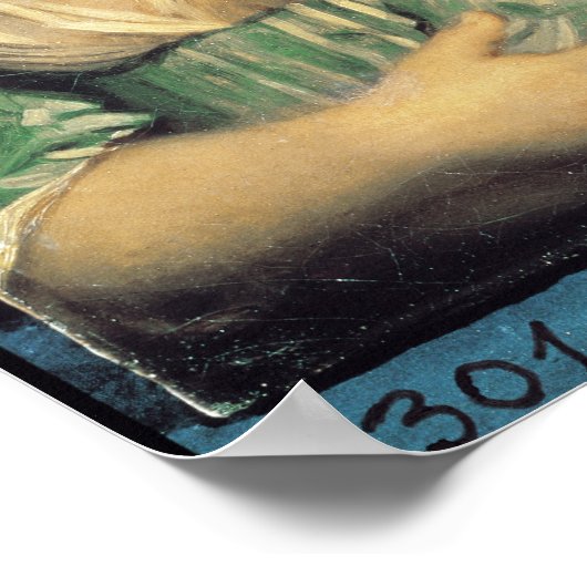 Mädchen am Fenster Poster (Ecke)