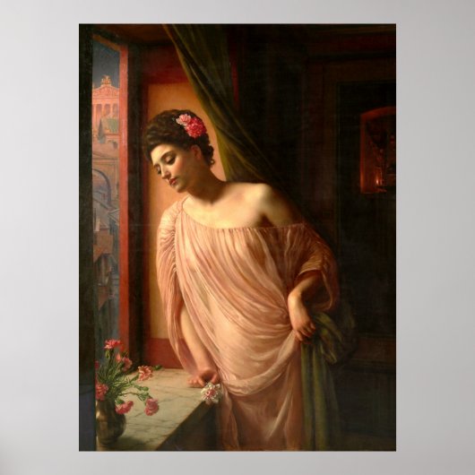 Mädchen am Fenster Poster (Vorne)