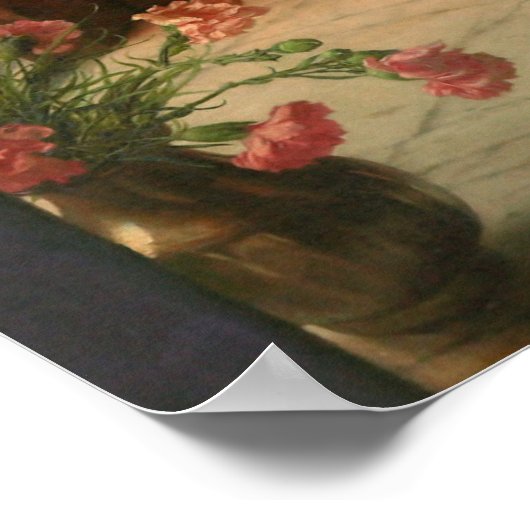 Mädchen am Fenster Poster (Ecke)