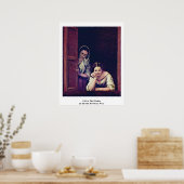 Mädchen am Fenster von Murillo Bartolome Perez Poster (Küche)