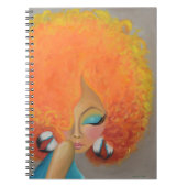 Mädchen am Feuer! Schwarze Frau, farbenfrohe Haare Notizblock (Vorderseite)