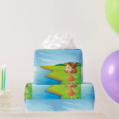 Mädchen am Fluss Geschenkpapier