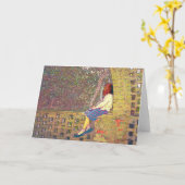 Mädchen am Garden Wall Day Dreaming Karte (Gelbe Blume)