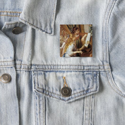 Mädchen am Klavier Button (Beispiel)