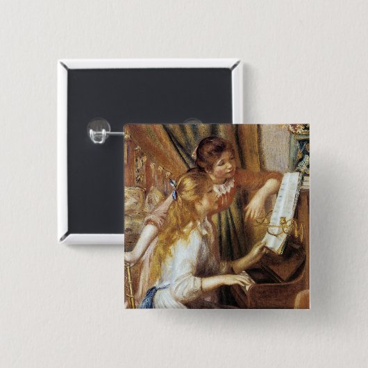 Mädchen am Klavier Button (Vorne & Hinten)