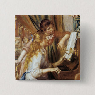 Mädchen am Klavier Button