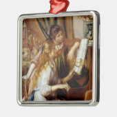 Mädchen am Klavier Ornament Aus Metall (Links)