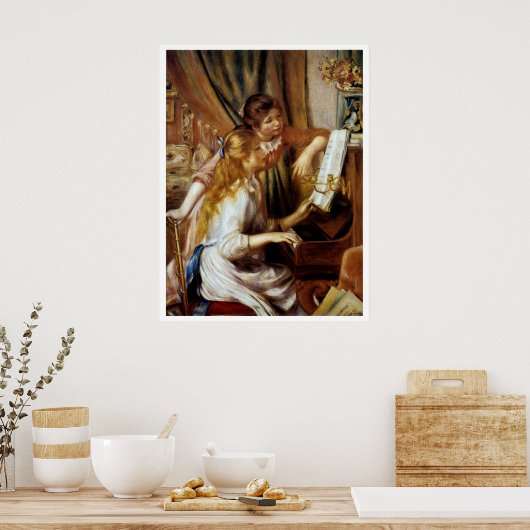 Mädchen am Klavier Poster (Küche)