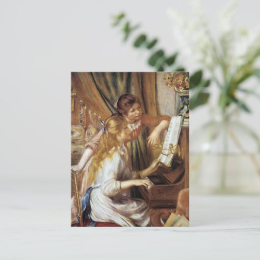 Mädchen am Klavier Postkarte (Stehend Vorderseite)