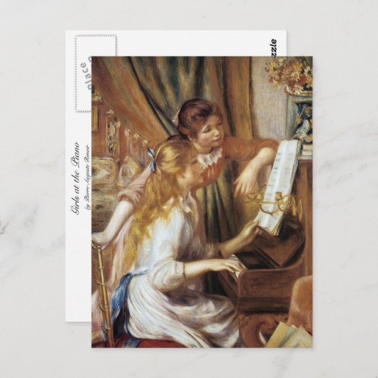 Mädchen am Klavier Postkarte (Vorne/Hinten)