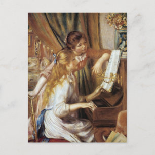 Mädchen am Klavier Postkarte