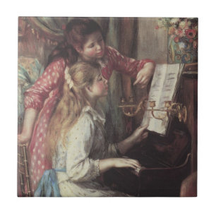 Mädchen am Klavier von Pierre Renoir Fliese