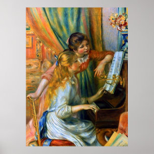 Mädchen am Klavier von Pierre Renoir Poster