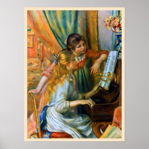 Mädchen am Klavier von Pierre Renoir Poster