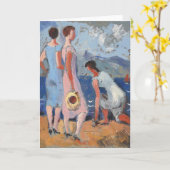 Mädchen am Meer | Christopher Wood Karte (Gelbe Blume)