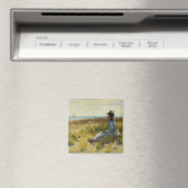 Mädchen am Meer sitzend Magnet (In Situ (Geschirrspüler))