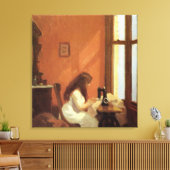Mädchen am Nähmaschine, Edward Hopper Leinwanddruck (Insitu (Wohnzimmer))