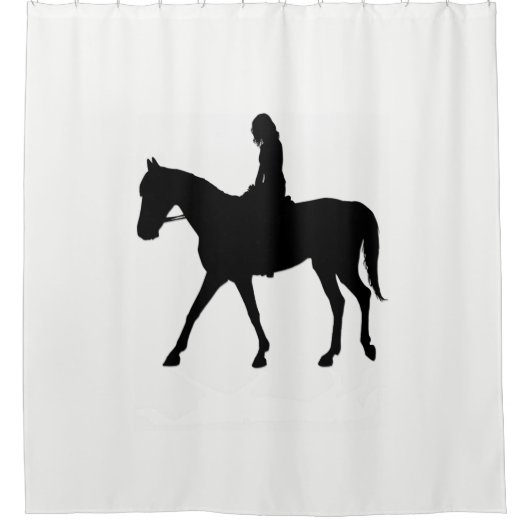Mädchen am Pferd Duschvorhang (Vorderseite)