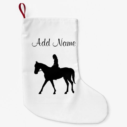 Mädchen am Pferd Kleiner Weihnachtsstrumpf (Vorderseite)