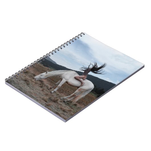 Mädchen am Pferd Notizblock (Linke Seite)