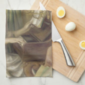 Mädchen am Piano Renoir Impressionist Malerei Geschirrtuch (Viertel Falte)