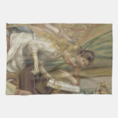 Mädchen am Piano Renoir Impressionist Malerei Geschirrtuch (Horizontal)