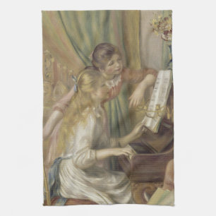 Mädchen am Piano Renoir Impressionist Malerei Geschirrtuch
