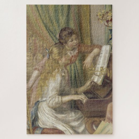 Mädchen am Piano Renoir Impressionist Malerei Puzzle (Vertikal)