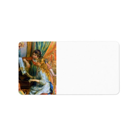 Mädchen am Piano von Pierre Renoir Adressaufkleber (Vorne)
