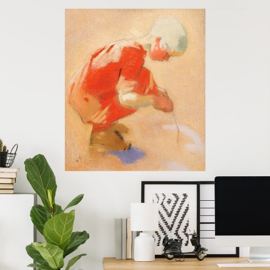 Mädchen am Sand, Helene Schjerfbeck Poster (Heimbüro)