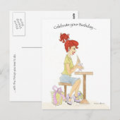 Mädchen am Seidenbrunnen Postkarte (Vorne/Hinten)