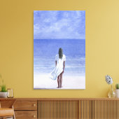 Mädchen am Strand 1995 Leinwanddruck (Insitu (Wohnzimmer))