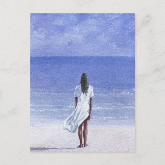 Mädchen am Strand 1995 Postkarte (Vorderseite)
