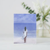 Mädchen am Strand 1995 Postkarte (Stehend Vorderseite)