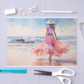 Mädchen am Strand 1 Dekoupage Seidenpapier (Handwerk)