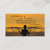 Mädchen am Strand bei Sunrise, Yoga Instructor Bus Visitenkarte (Rückseite)