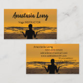 Mädchen am Strand bei Sunrise, Yoga Instructor Bus Visitenkarte (Vorne/Hinten)