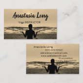 Mädchen am Strand bei Sunrise, Yoga Instructor Bus Visitenkarte (Vorne/Hinten)